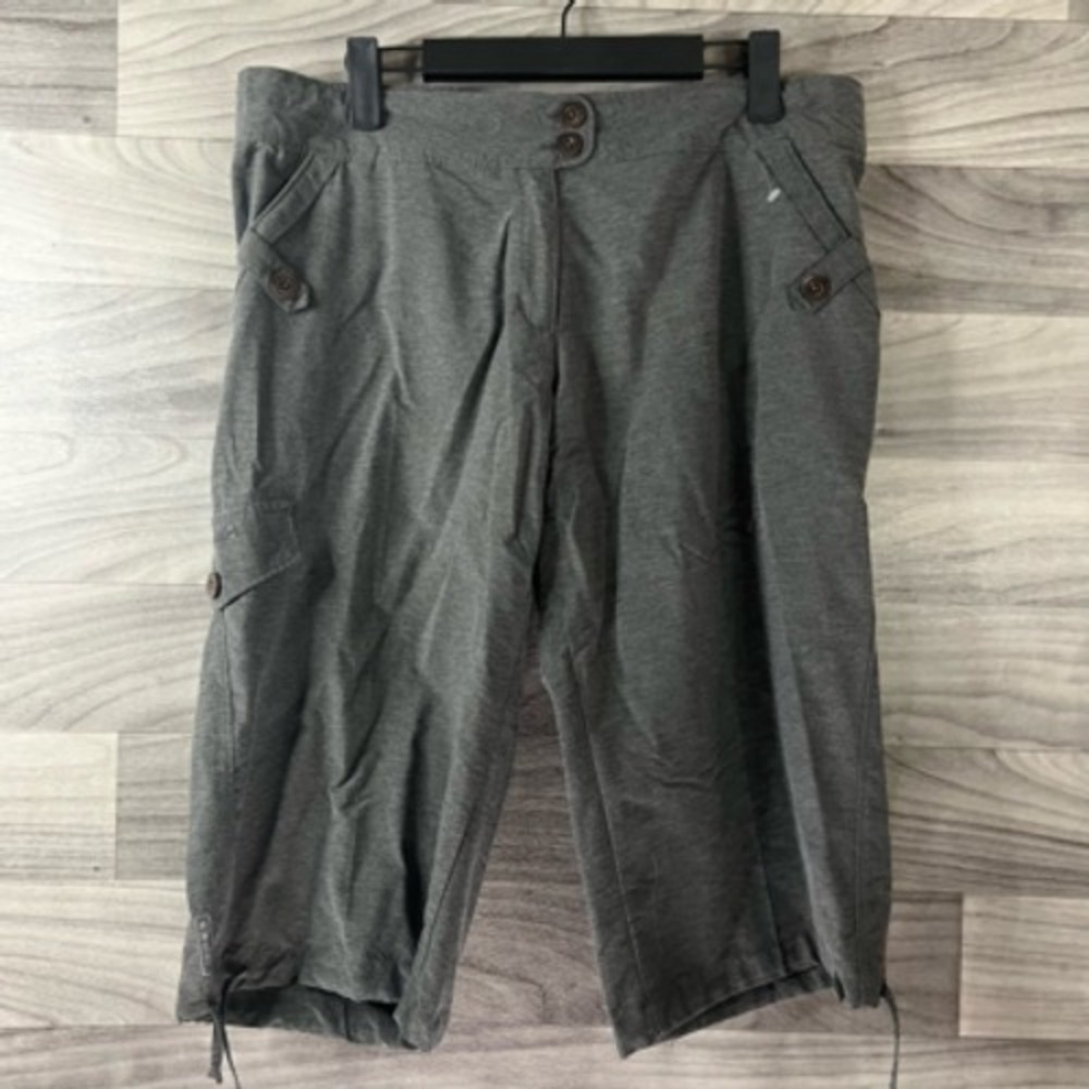 Merrell Capri Pants Womens‎ 10 Gray Heathered High Rise UPF 50+ Pockets Hiking